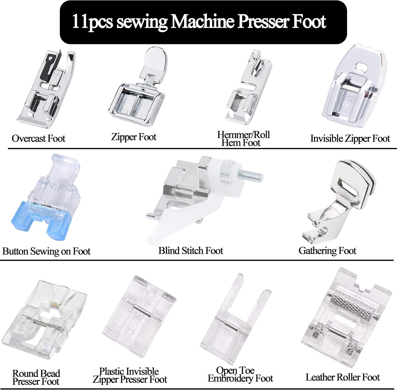 ZKSMNB 11 Pcs Presser Feet - Image 3
