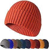Winter Beanie Hat for Men & Women - Warm Stretchy Skull Cap, Thick Knitted Cuffed Beanies for Cold Weather