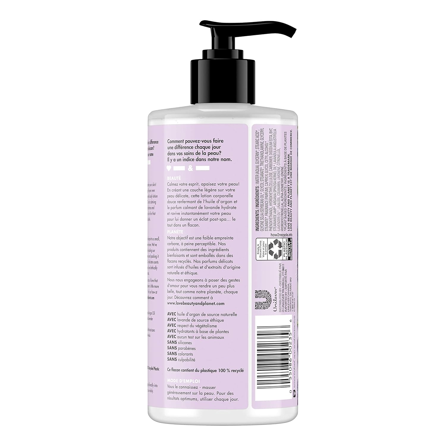 Love Beauty & Planet Body Lotion Argan Oil and Lavender 13.5 oz : Beauty