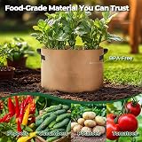 T4U 5-Pack 15 Gallon Fabric Grow Bags with Handles Heavy Duty Nonwoven view 7