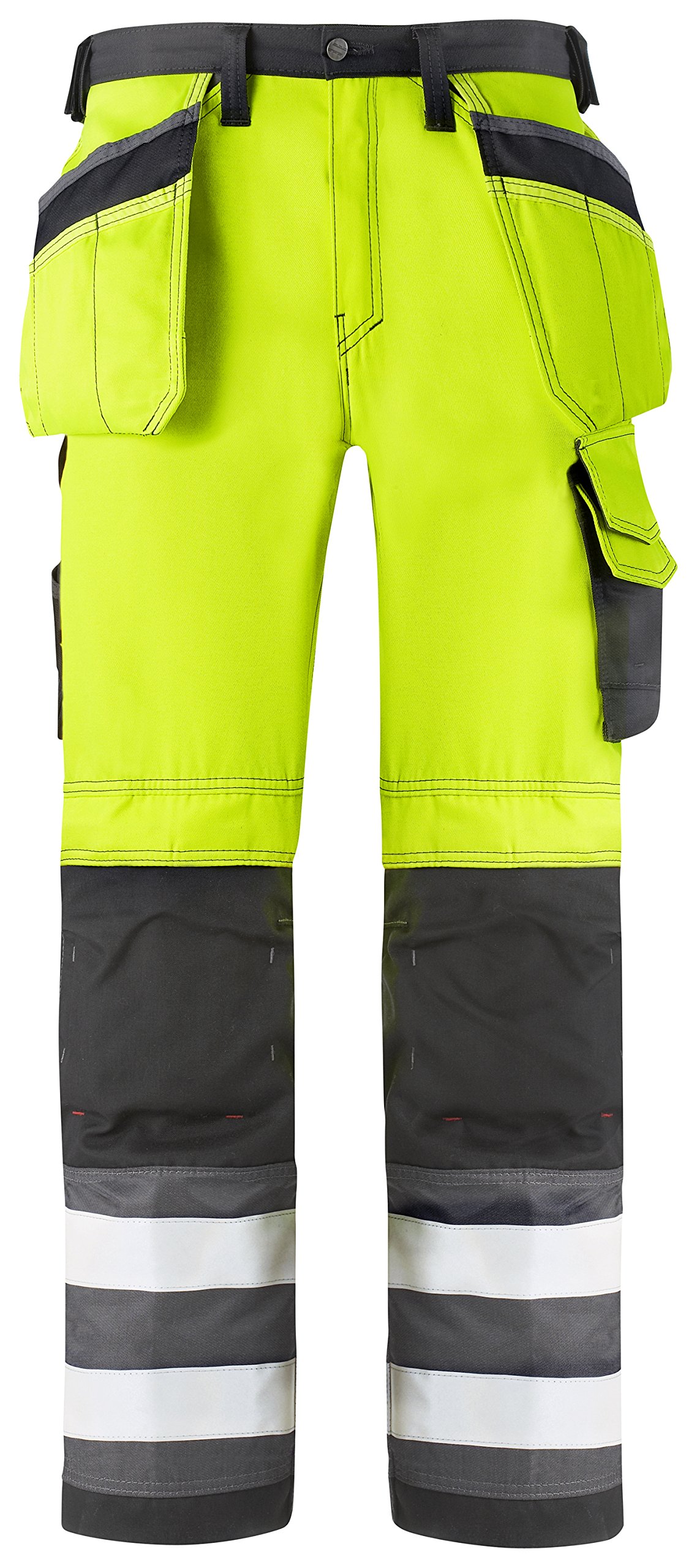Snickers 32336674160 Size 160 Class 2 High-Vis Trousers - Yellow/Muted Black