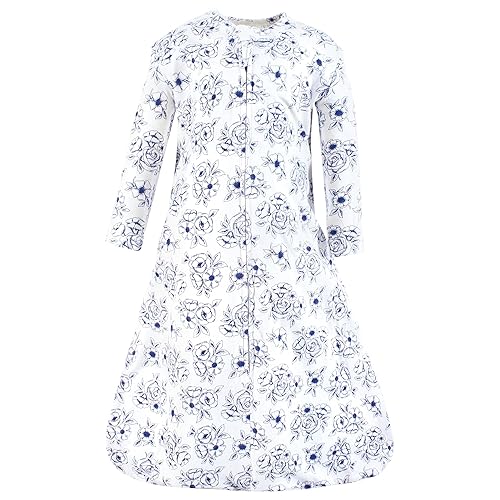 Hudson Baby Unisex Baby Long Sleeve Cotton Jersey Sleeping Bag, Sack, Blanket, Blue Toile, 6-12 Months