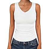 ANRABESS Tank Tops for Women V Neck Ribbed Knit Slim Fitted Sleeveless Basic Tee Tanks Casual Summer Clothes 2026