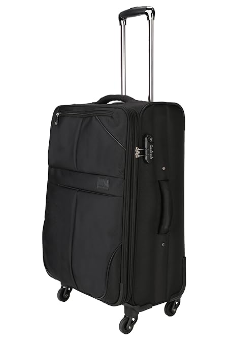 Nasher Miles Brunei Soft-Sided Check-In Black 28 Inch | 75CM Trolley Luggage Bag
