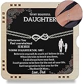 Happy Hamp To My Daughter Bracelet From Dad With Heartfelt Message & Elegant Box, Valentines Day Gifts For Daughter From Father, 925 Silver, Infinity Bracelet Gift From Daddy On Birthday, Graduation