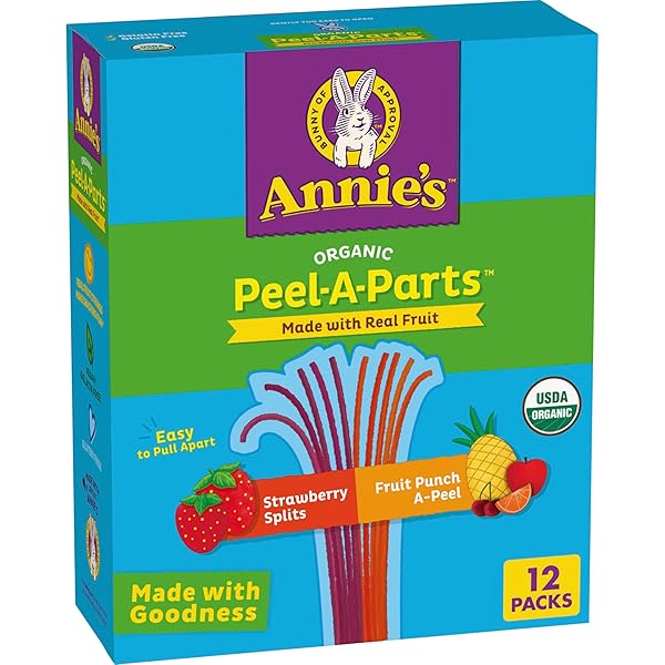 ANNIE’S ORGANIC FRUIT PEEL-A-PARTS FRUIT FLAVORED SNACKS, STRAWBERRY...