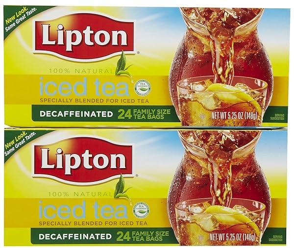 LIPTON ICED TEA DECAFFEINATED, FAMILY SIZE TEA BAGS,...