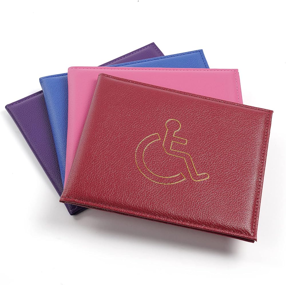 Vicloon Disabled Badge Holder and Timer Wallet PU Leather Blue Red