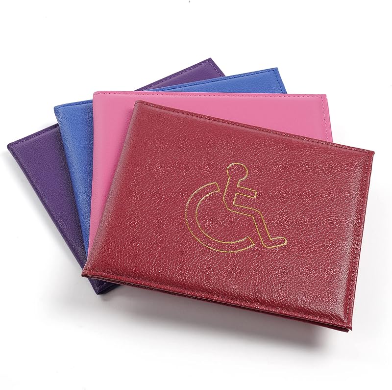 Vicloon Disabled Badge Holder and Timer Wallet PU Leather Blue Red