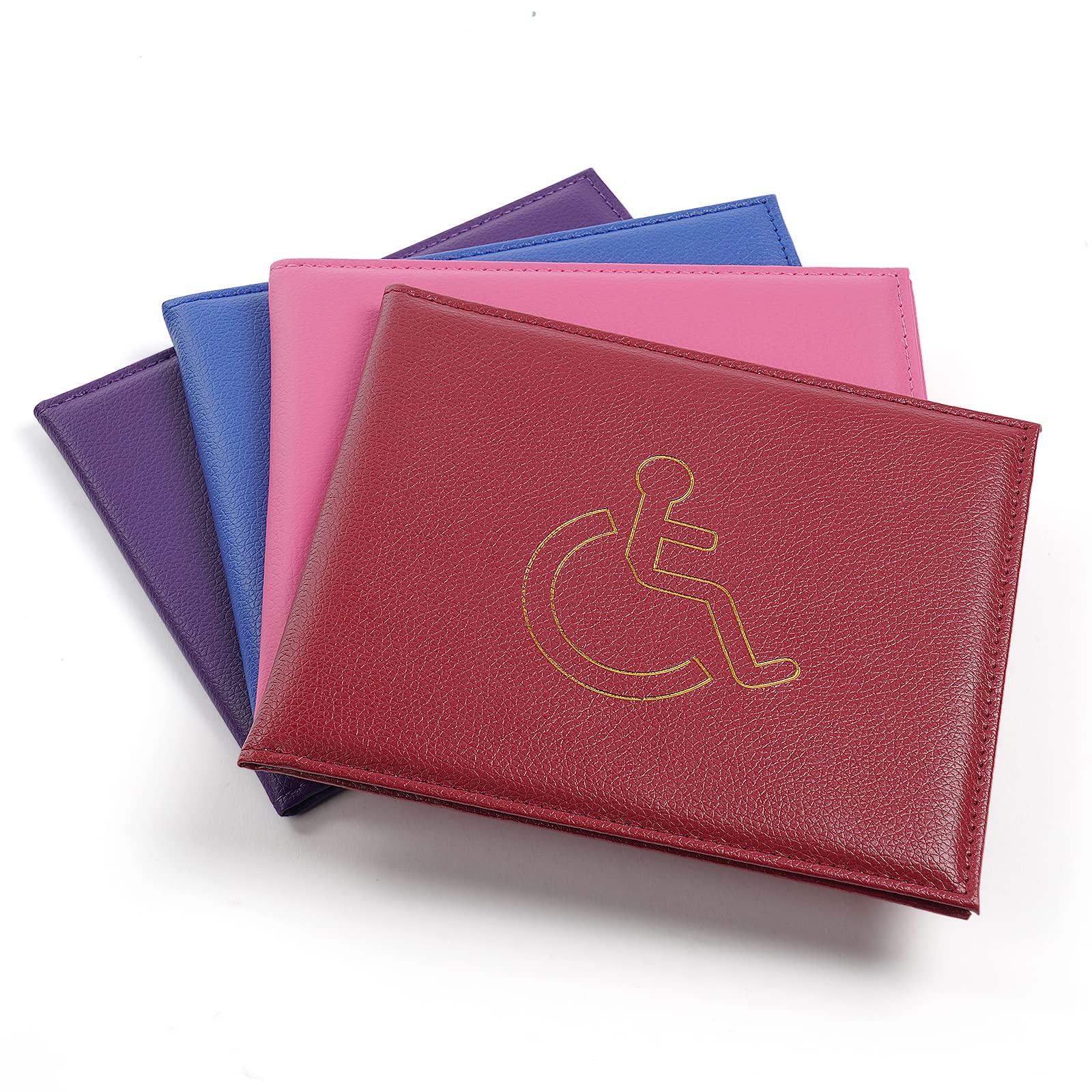 Vicloon Disabled Badge and Timer Holder, PU Leather Disabled Badge Holder Wallet Protector, Blue Badge Timer Holder ProtectorHologram Safe Disabled Badge Holder (Red) — image 1
