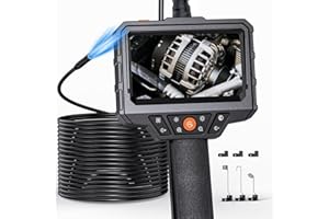 Endoscope Camera with Light and 50ft Semi-Rigid Cable, SKYEAR Handheld Borescope 1080P with 8 Adjust LED Lights (Dual Lens 5m)