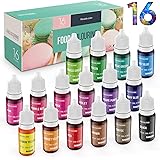 Food Coloring Dye DaCool Cake Color Set 16 Color Liquid Food Grade Tasteless Vibrant Color for Baking Cookie Icing Cake Decor