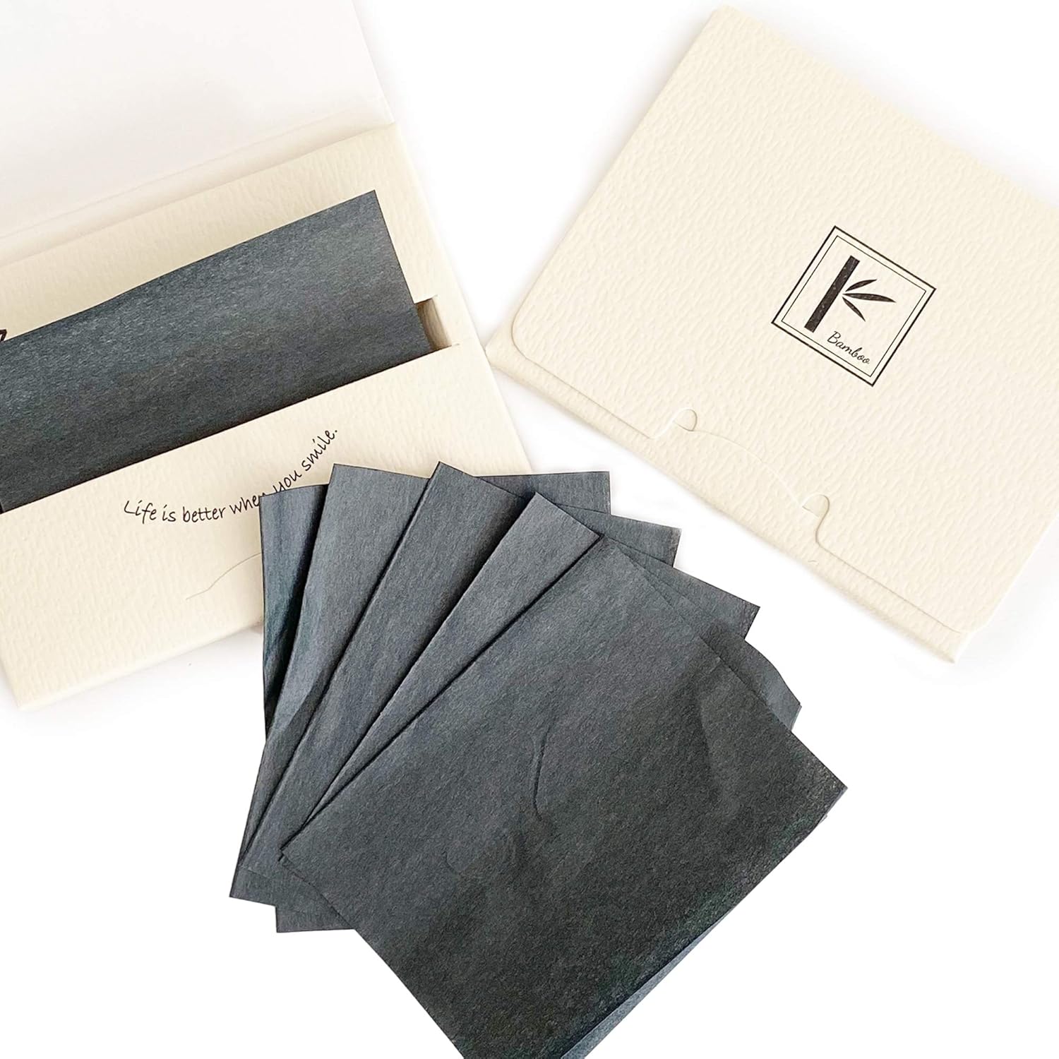 2 Pack of Pretie Asian Bamboo Charcoal Extra Thick Super Absorbent Facial Blotting Paper/Oil Absorbing Sheets (160 sheets in total). Pop-up Inter-folded sheets. : Beauty