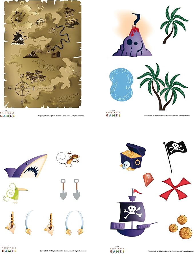 amazoncom printable pirate treasure map pirate craft for