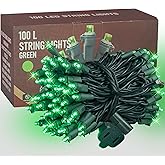 Dazzle Bright St. Patrick's Day String Lights, 100 LED 33FT Waterproof Connectable String Lights, 120V UL Certified Christmas Decorations for Garden Yard Indoor Outdoor (Green)