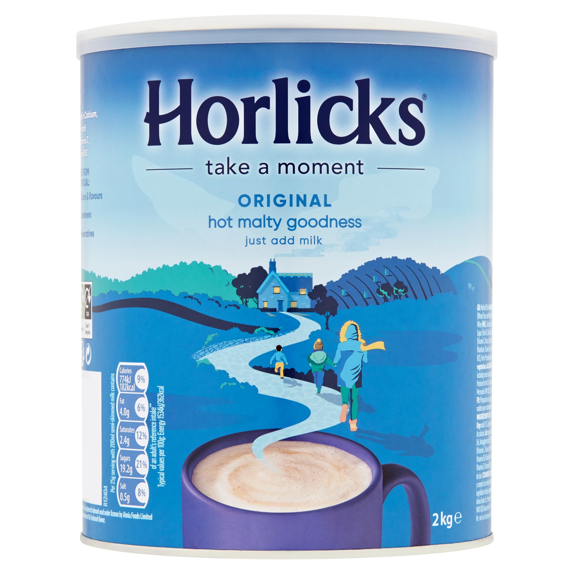 Horlicks Original Malted Milk 2kg (Pack of 1) - Just add milk, The Original Malted Drink. High in Calcium, Zinc, Vitamin C, Vitamin D & Vitamin B12.