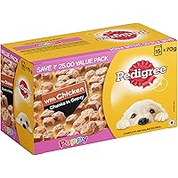 Pedigree Puppy Wet Dog Food, Chicken Chunks in Gravy, 70 g (Pack of 15)