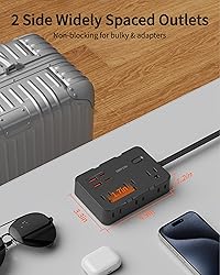 DEPOW Surge Protector Power Strip, 5 FT Extension