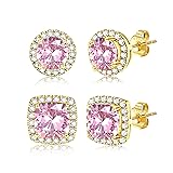 Hayoso Cubic Zirconia Stud Earrings for Women Men