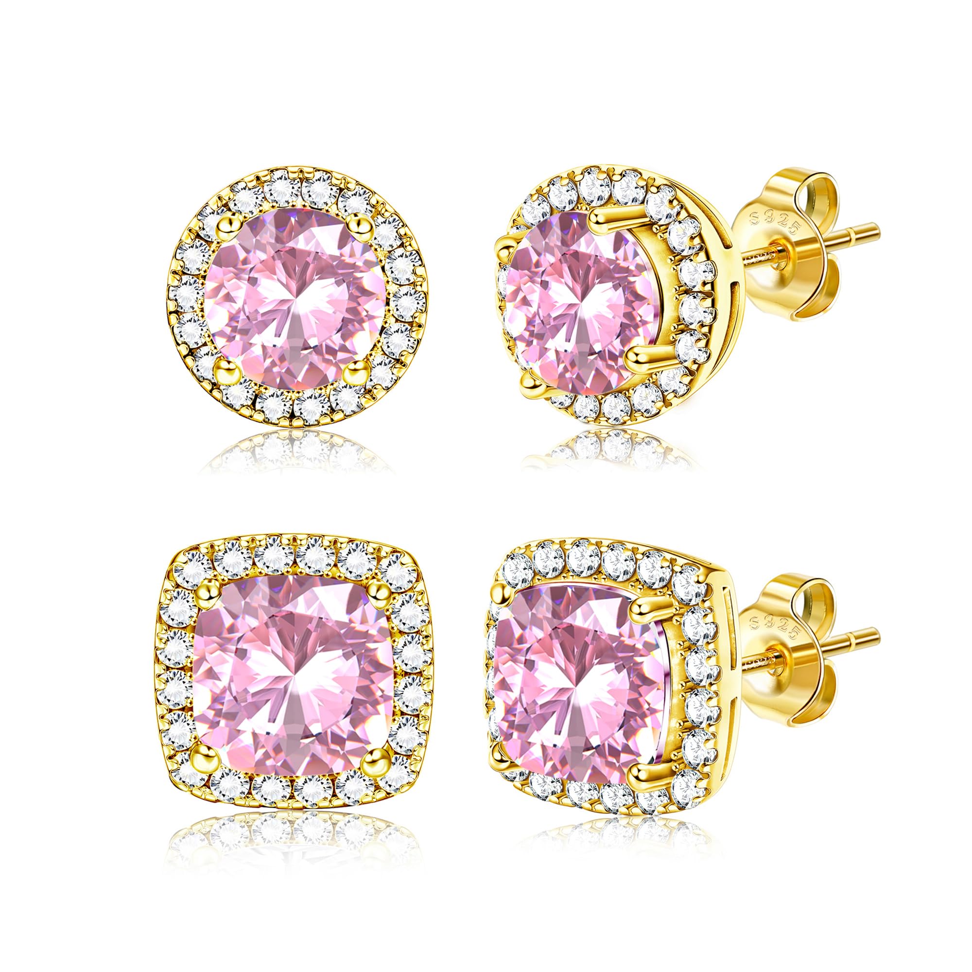 Hayoso Cubic Zirconia Stud Earrings for Women Men