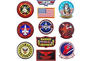 HOMIEGO 【Iron On/Hook & Loop】 Top Gon Patches Pilot Patches Morale Patches Military Patches Airsoft Patches Flight Patches for Jackets Tactical Patches for Backpacks - Iron On