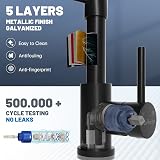 APPASO Kitchen Tap Black 2 Spray Modes Pull Out Spray 360° Stainless Steel view 4