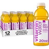 vitaminwater Zero Sugar Pineapple Passionfruit Re-hydrate Nutrient Enhanced Water Bev. 20 oz. 12 pack