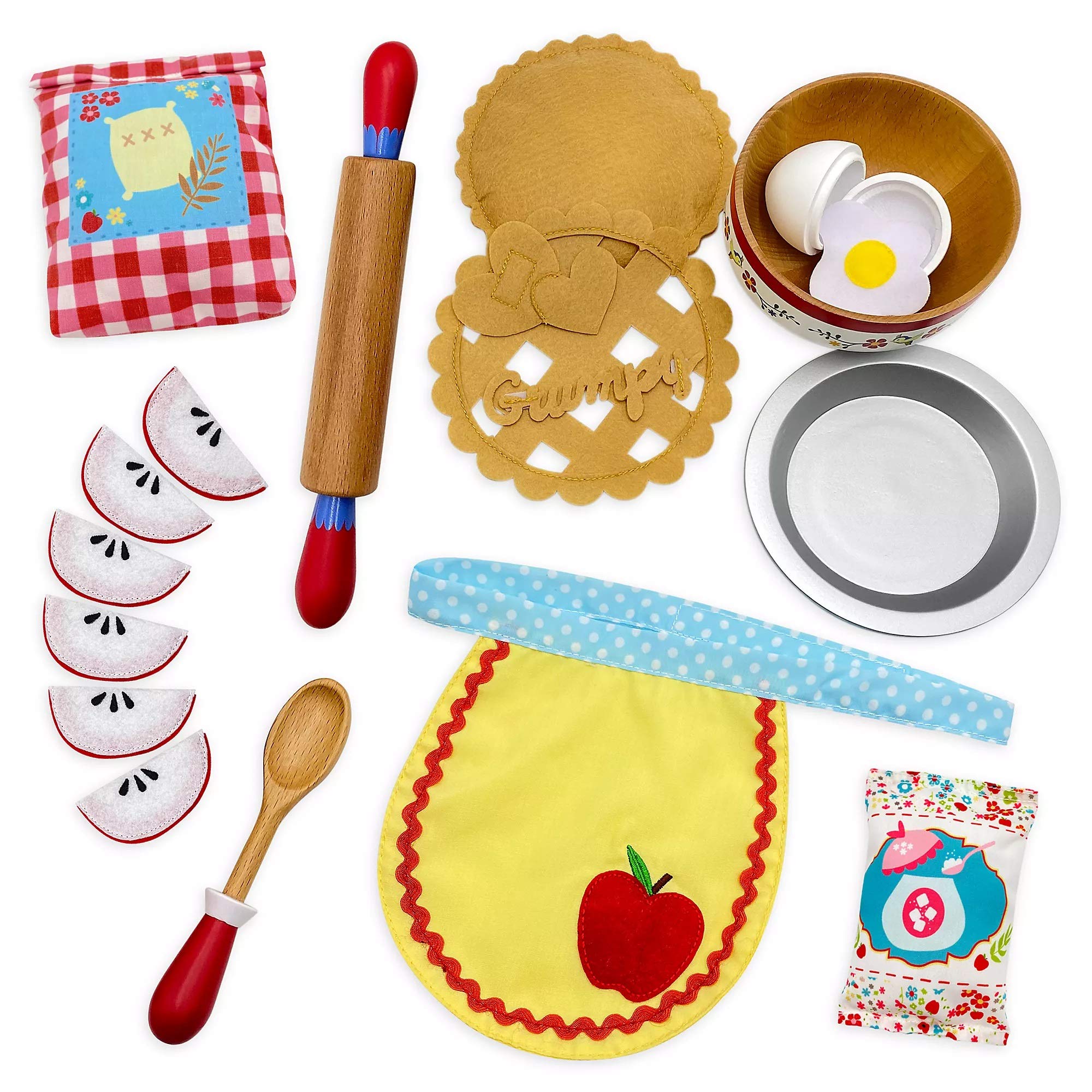 Disney Store Snow White Pretend Play 20pce Playset - includes pie, egg, apple slices, rolling pin, apron, bag of flour, bag of sugar, mixing bowl, spoon - Suitable for Ages 3+…