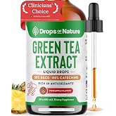 Drops of Nature Green Tea Extract 10:1 Liquid Supplement - Pineapple, 60 mL | 50% EGCG, 80% Catechins, Antioxidant &amp; Immune Health Support, 4X Faster Absorption than Pills &amp; Capsules, Vegan &amp; Gluten-Free
