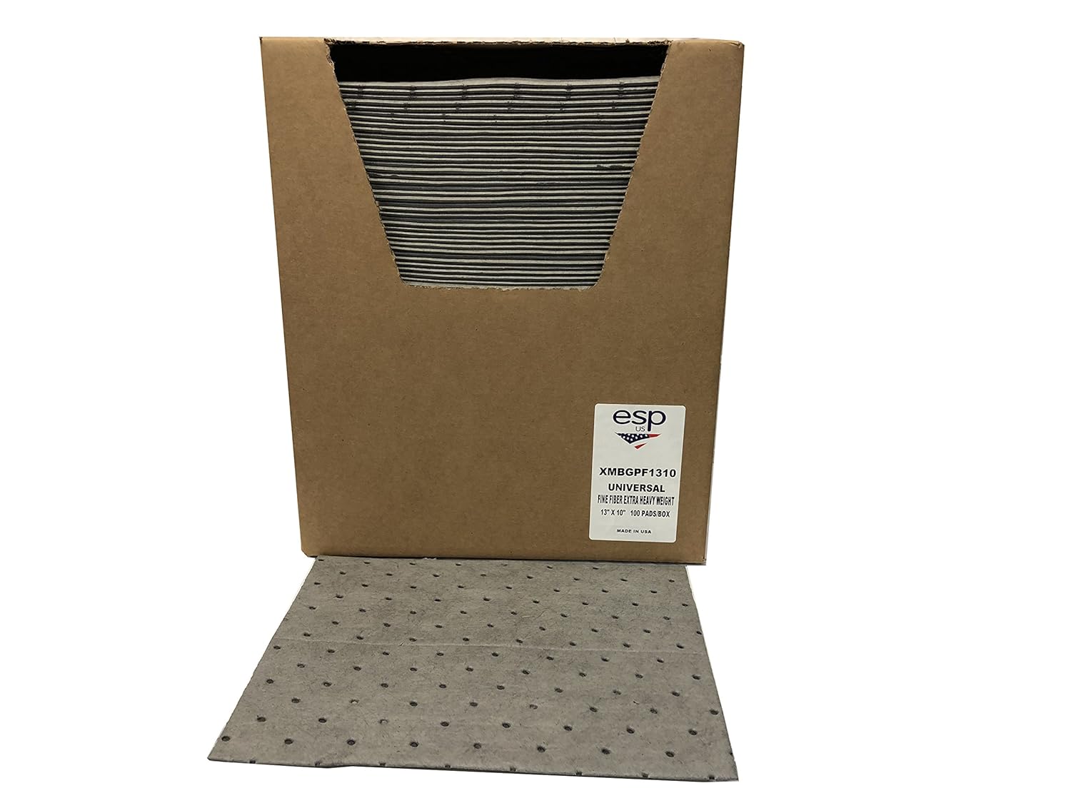 NPS Spill Control XMBGPF1310 Extra Heavy Absorbent, 12 Gal Capacity, Polypropylene, Gray Pad (13" x 10") 100/Box: Industrial & Scientific