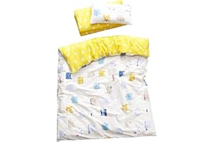 MEJU Cat Kitty 100% Cotton Duvet Cover 43" X 59" + Pillowcase 13" X19" Bedding Set with Zipper Closure for Baby Toddler Boys Girls Crib Bed Decoration Gift