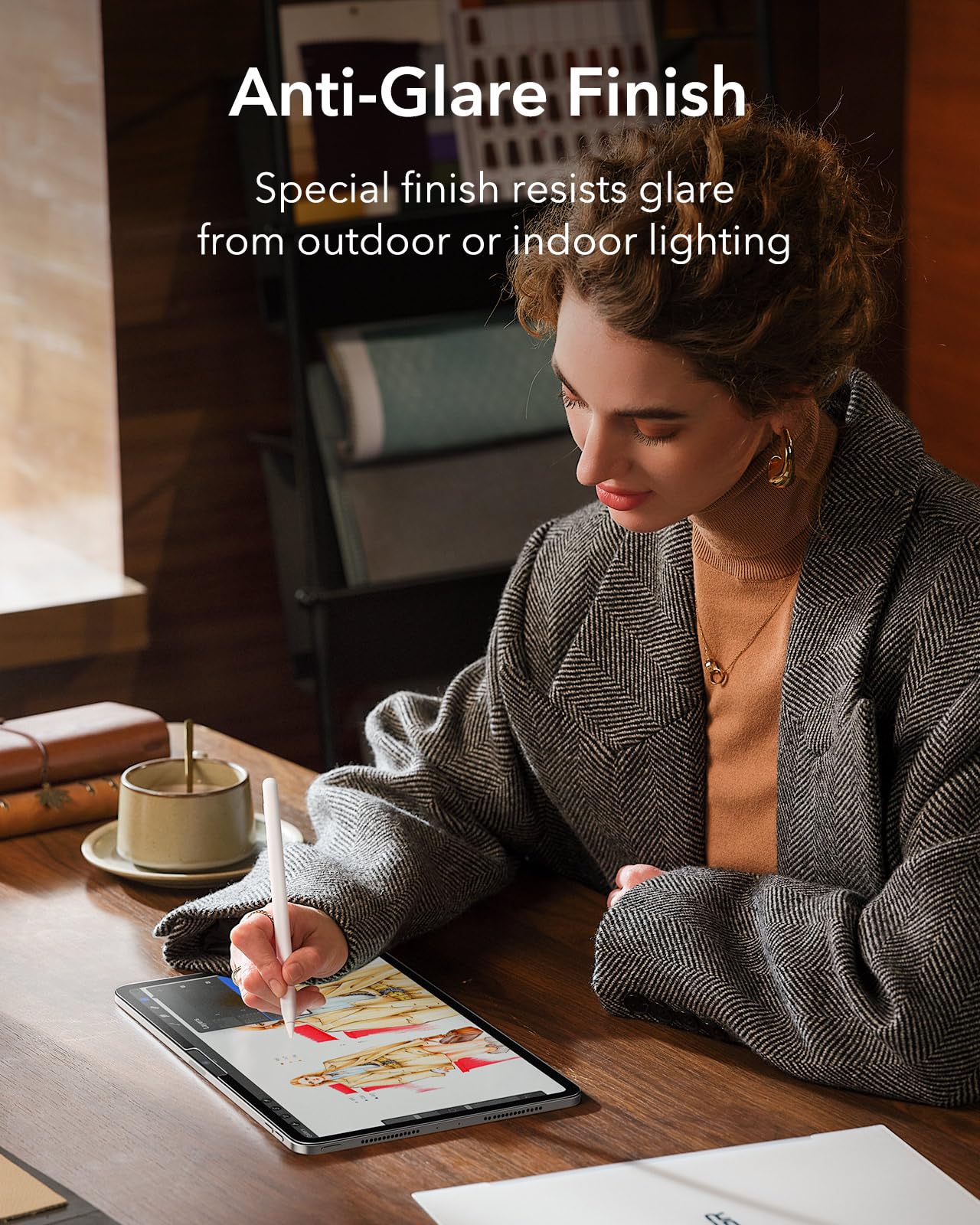 ESR 2 Pack Paper-Feel Screen Protector for iPad Pro 11 Inch (M5/M4) 2025/2024, Write and Draw Like on Paper, with Easy Installation Tray, Anti-glare,Thin and Responsive