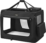 Feandrea Foldable Pet Carrier Bag 102x69x69 cm Large Dog Crate Black