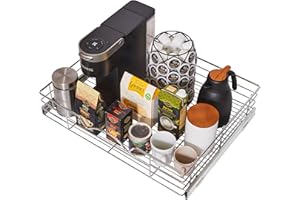 HOLD N’ STORAGE Heavy-Duty Premium Collection Pull Out Cabinet Organizer – Cabinet Drawer Slide Outs - Wood or Chrome Finish 