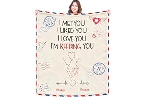 Anniversary Couple Gifts for Him Or Her, Birthday Gifts for Boyfriend or Girlfriend, Romantic I Love You Flannel Throw Blanke