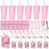 68Pcs Baby-Shower Prizes, 6 Sets Baby-Shower Favors Gifts for Game Winners Including Plastic Tumbler Notebook Scented Candles Pen Mirrors with Hair Brushes Bracelet Gift Bag for Wedding Bridal Favors