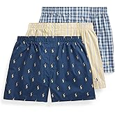POLO RALPH LAUREN Underwear Boxers Pack, 3-Pack, Classic Fit Cotton Woven Men's Underwear, (Big & Tall Availble)