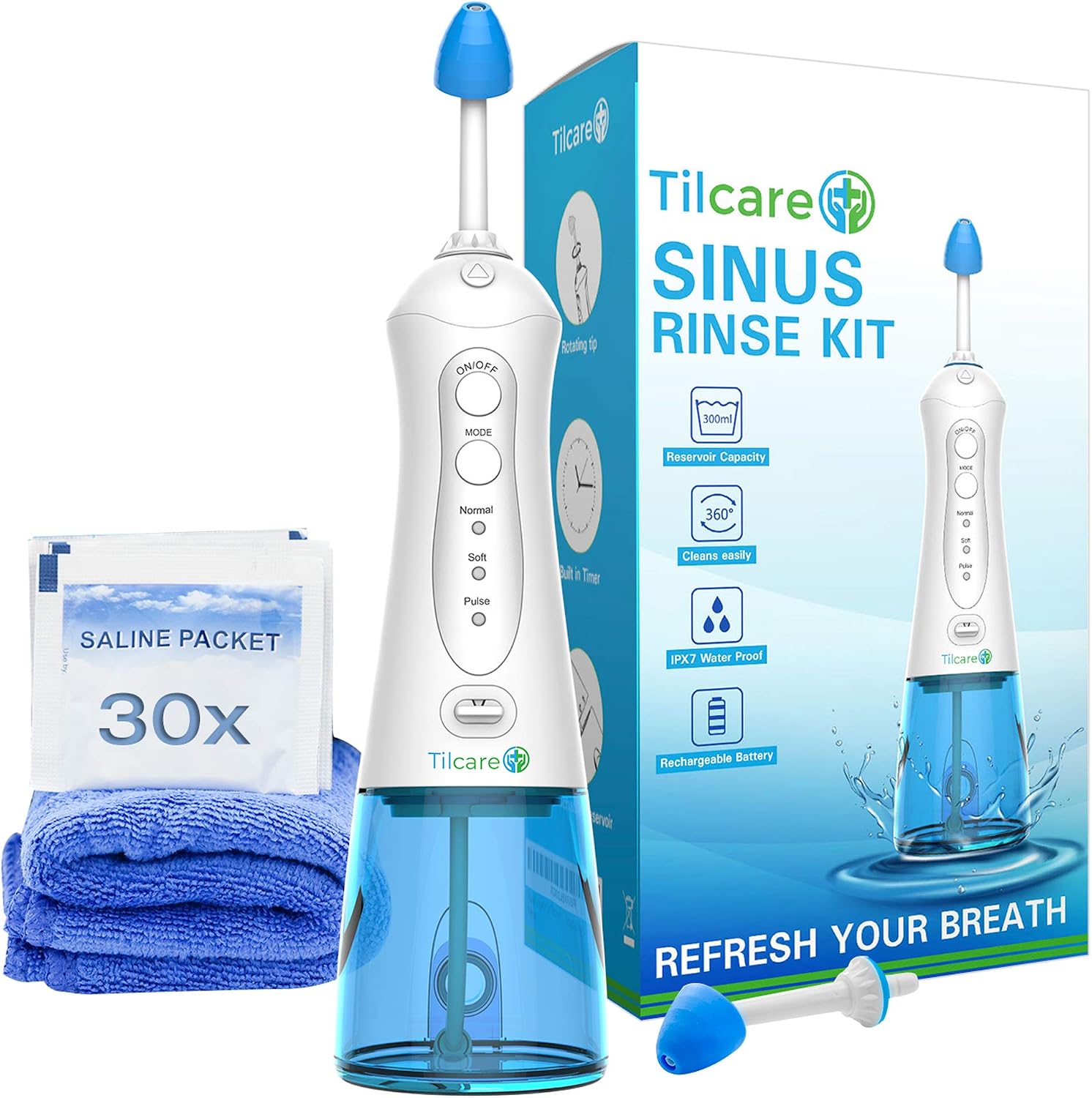 Sinus Rinse Kit by Tilcare, Perfect Nasal Rinse Machine for Sinus & Allergy Relief