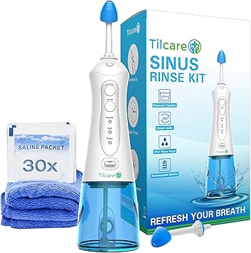 Goard Kit Lavage De Nez - 300ml Bouteille + 30 Sachets Sel Nasal+un Thermomètre Autocollant - Sinus Rinse Kit/Kit De Rinçage Des Sinus/Lavage Nez-Irrigation Nasale/Neti Pot - Douche Nasale-sans BPA