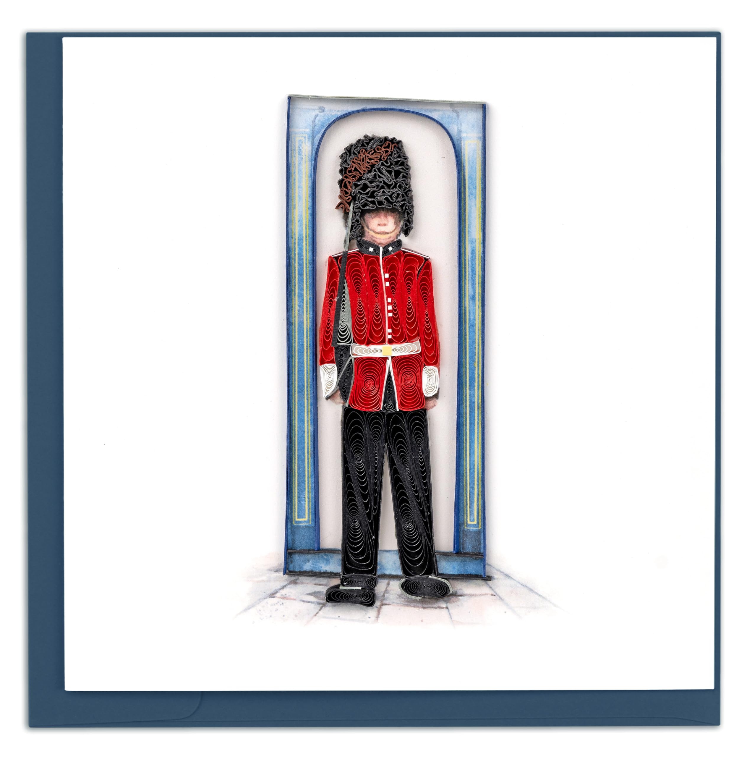 Quilling Royal Guard Lavish London Hand-Finished Art Greeting Card Frameable Art - Suitable for Framing in a Card Frame - by The Quilling Card Company