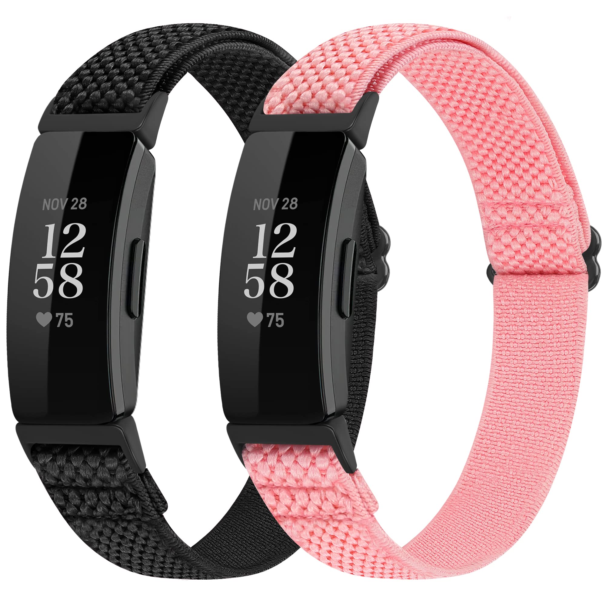 SHIJZWD Adjustable Elastic Watch Strap Compatible with Fitbit Inspire 3/Inspire 2/Inspire/Inspire HR/Fitbit Ace 3/Ace 2, Soft Breathable Nylon Sport Band Stretchy Replacement Wristband for Women Men