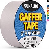 SUNALDO Gaffers Tape Strong Hold, Easy to Rip, Residue-Free Professional Grade Floor Tape for Electrical Cords, Matte Finish 