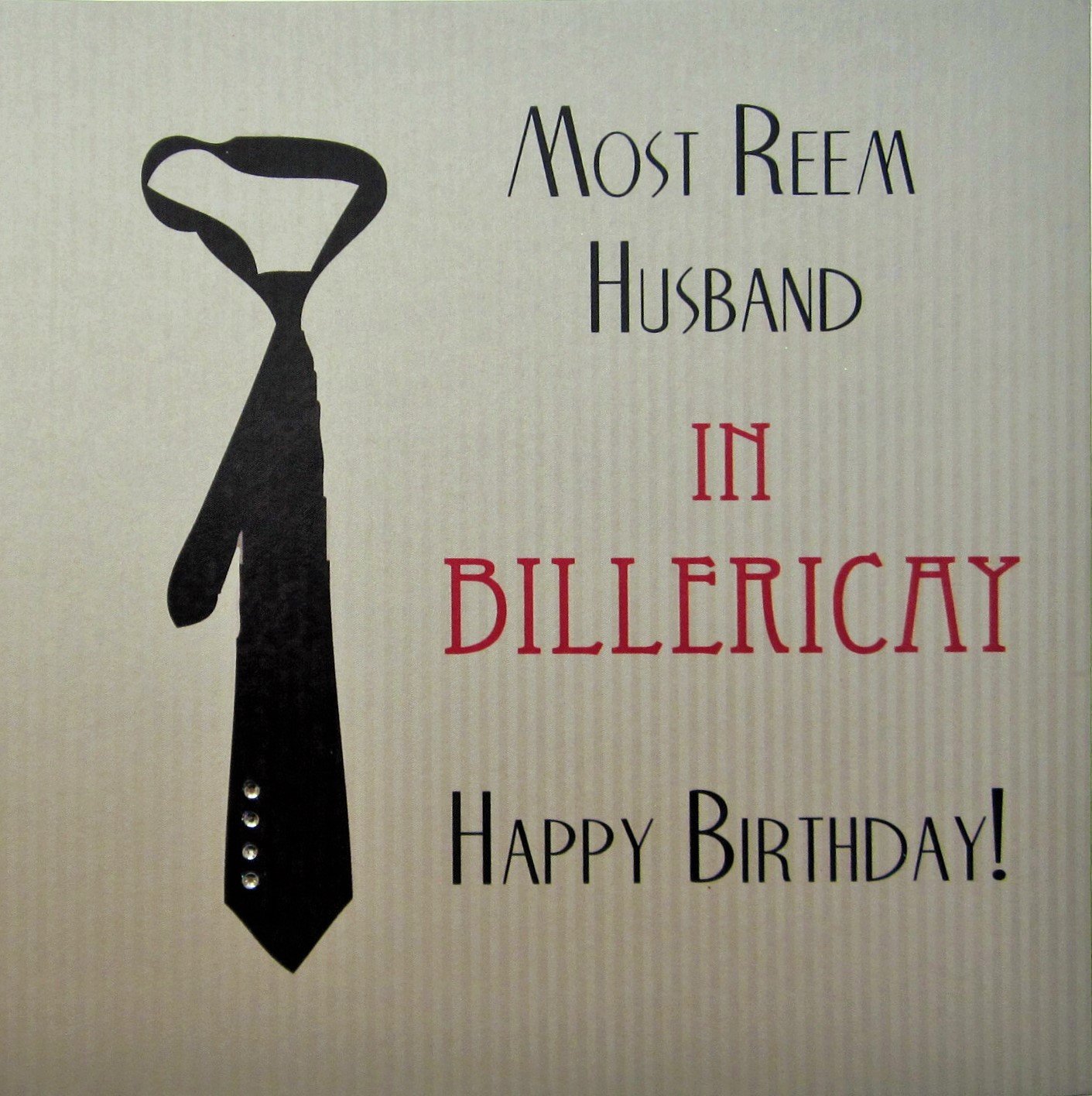 white cotton cards Most Reem Husband in Billericay Handmade Birthday Card with Black Tie