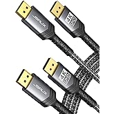 JSAUX DisplayPort Cable 2 Pack 6ft, 4K DP 1.2 Cable | 4K@60Hz, 2K@165Hz, 2K@144Hz | HDR, 21.6Gbps, FreeSync, G-Sync Display P