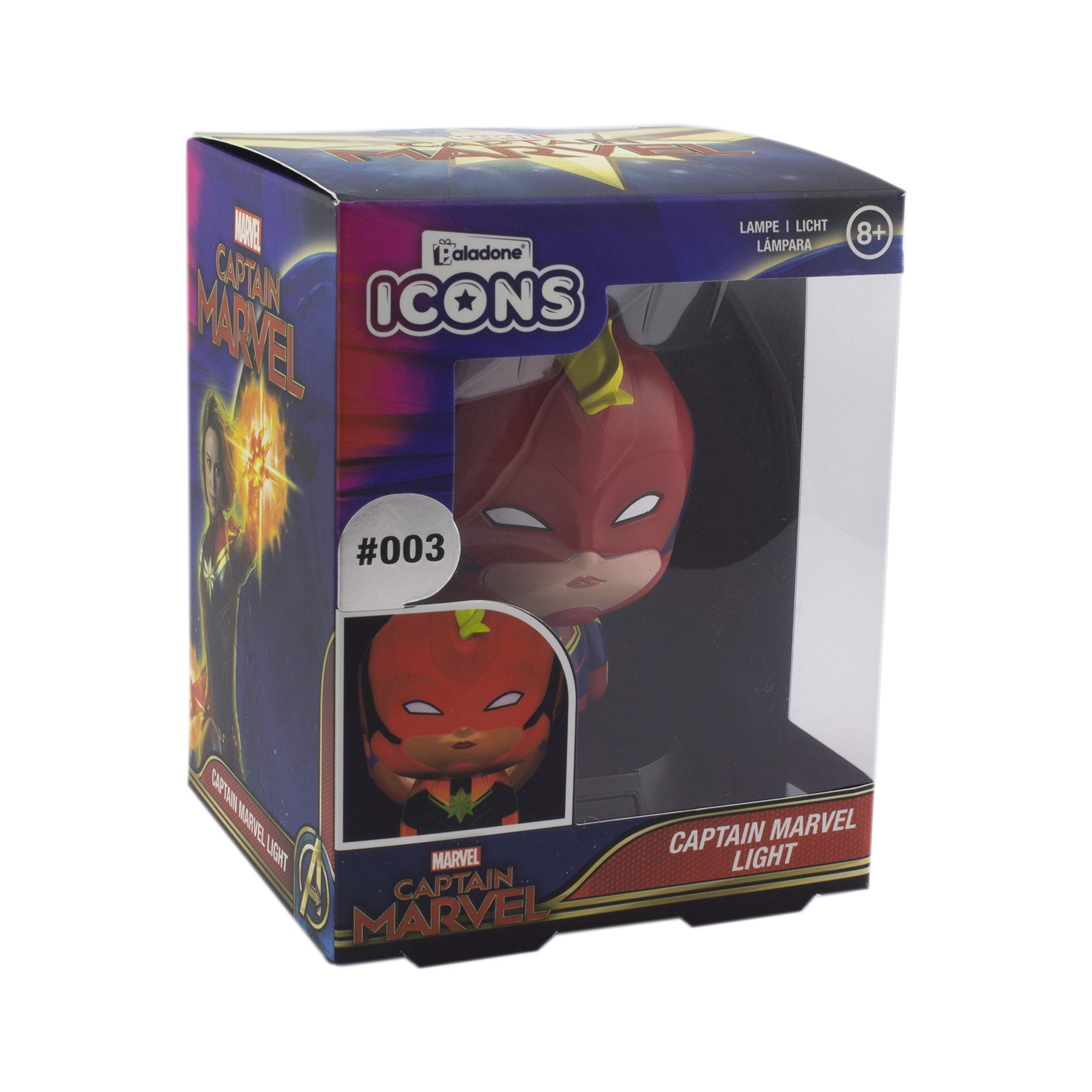 Paladone Captain Marvel Icon Light BDP Official Disney Marvel Collectable | Ideal for Kids Bedrooms, Office & Home | Pop Culture Gaming Merchandise