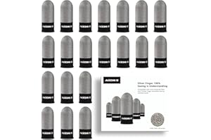 ACEDAYS Gaming Finger Sleeves,100% Visible Silver Fibers,Just Right Pressure/Breathable/Sweatproof,Gaming Gloves for PUBG Mobile/Knives Out/Call of Duty Mobile（20pcs） L