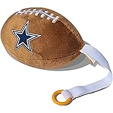 Dallas Cowboys Plush Football Pacifier Holder by Smilo - Officially Licensed NFL Soother Holder - Soft Plush Toy and Dummy Holder - Fits Any Pacifier - Stroller Accessory & Newborn Essential
