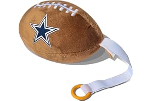 Dallas Cowboys Plush Football Pacifier Holder by Smilo - Officially Licensed NFL Soother Holder - Soft Plush Toy and Dummy Holder - Fits Any Pacifier - Stroller Accessory & Newborn Essential