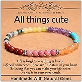 CHCCOYE Natural Healing Gemstone Bracelet Handmade Yoga Stretch Elastic Bracelet Stress Relief Crystal Jewelry for Men and Women