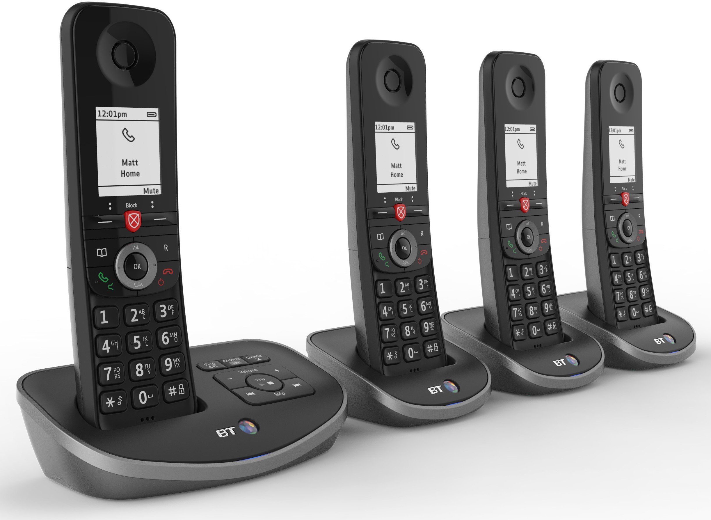 BT Advanced Cordless Home Phone with 100% Nuisance Call Blocking and  Answering Machine, Quad